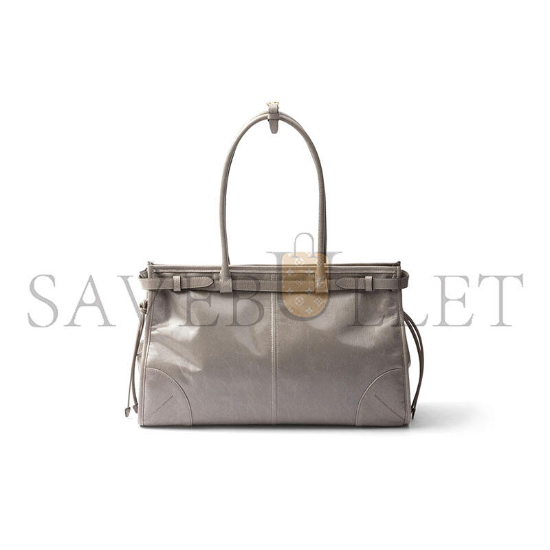 PRADA BONNIE LARGE LEATHER HANDBAG 1BA433 (38*24*12cm)